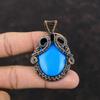 Спящая красавица, бирюзовый кулон, медная проволока, кулон с драгоценным камнем, уникальный медный дизайн, ювелирные изделия, ручная работа, ювелирный подарок для него