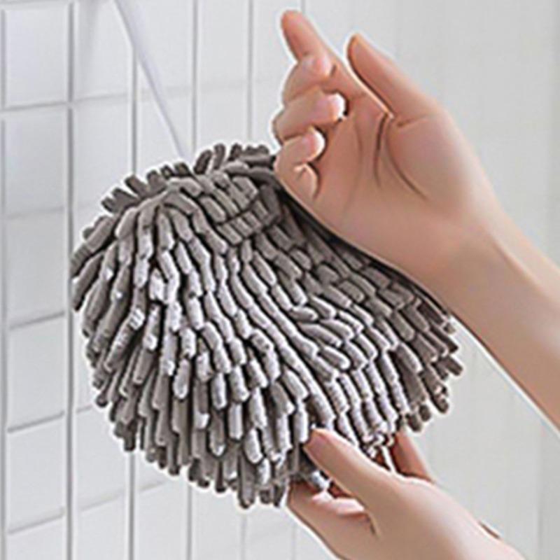 Мягкое утолщенное полотенце для рук из шенилла, быстросохнущее, впитывающее, подвесное полотенце для рук, кухонное полотенце для ванной комнаты