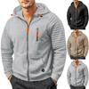 Мужская зимняя однотонная толстовка с капюшоном на молнии, мужская повседневная толстовка в клетку