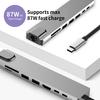 Многофункциональный USB C док-станция-конвертер 8-в-1 для ноутбука Type C на PD+USB*2+HDTV+Type C+SD+TF+RJ45 Адаптер 87 Вт Серый