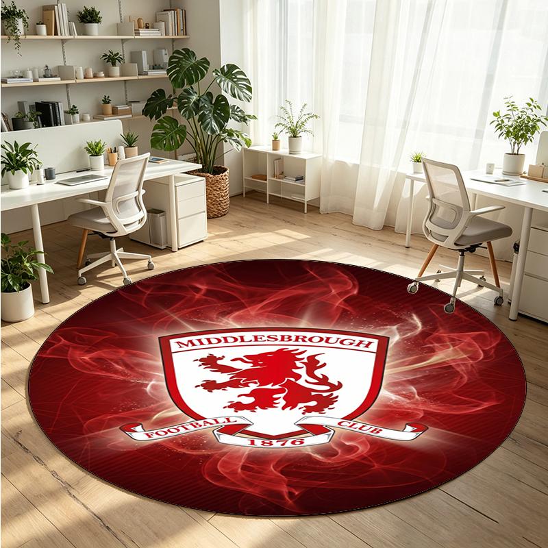 Middlesbrough Printed Round Crystal Velvet Rug Soft Non Slip Floor Carpet For Bedroom Holiday Gift