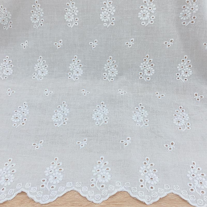 Хлопчатобумажная ткань с вышивкой «волнистый край» для платьев, детской одежды, домашнего текстиля, скатертей и рубашек