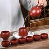 Набор для чая из фиолетовой глины Сиши с инкрустацией золотом и нефритом