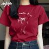 Женская красная хлопковая футболка в стиле MJ