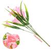 33cm 7Heads Hot Water Grass Home Ornament Lilies Bouquet Persian Leaf Fake Lily Artificial Flowers