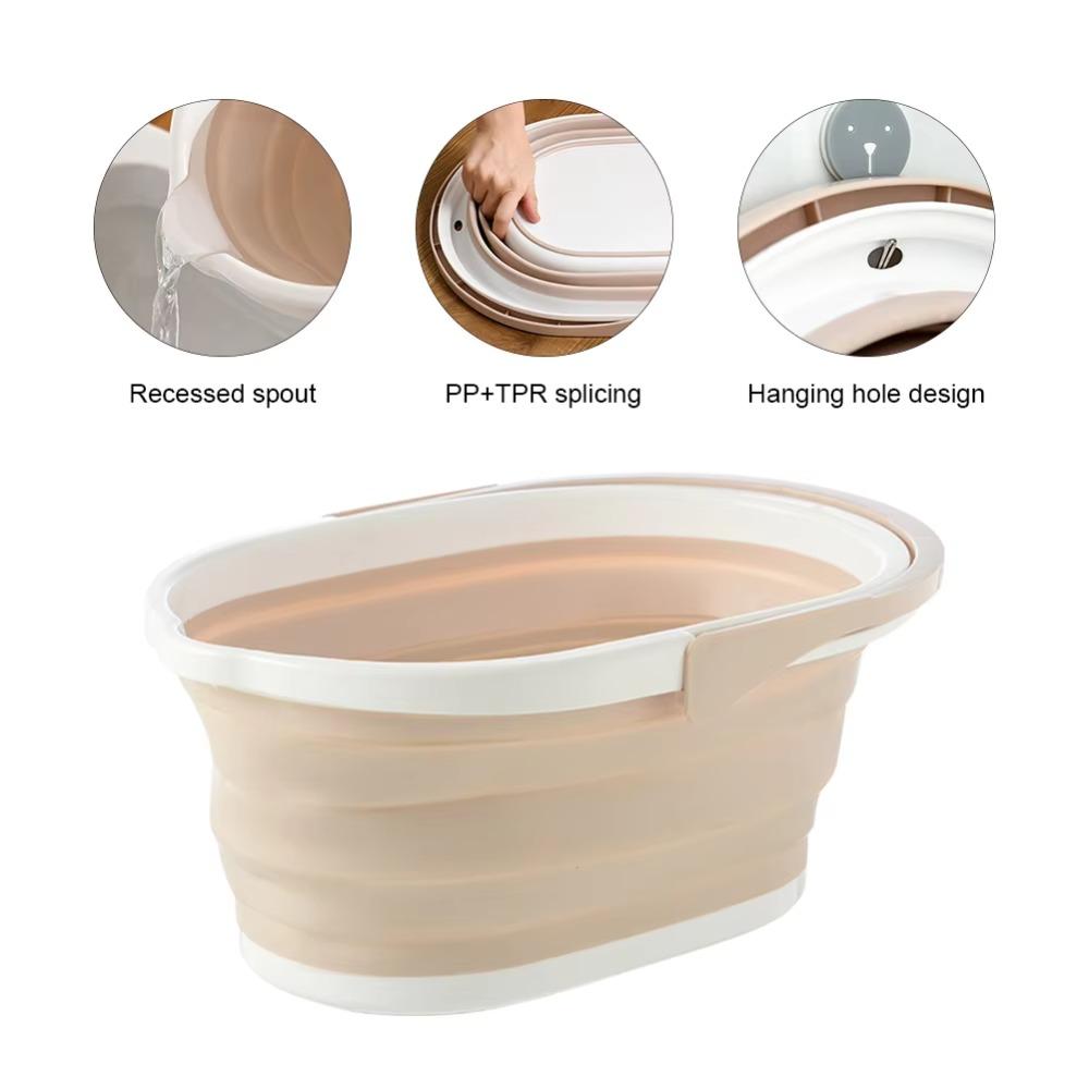 Portable Plastic Bucket High Temperature Resistance Collapsible Wash Basin Mop Bucket Bath