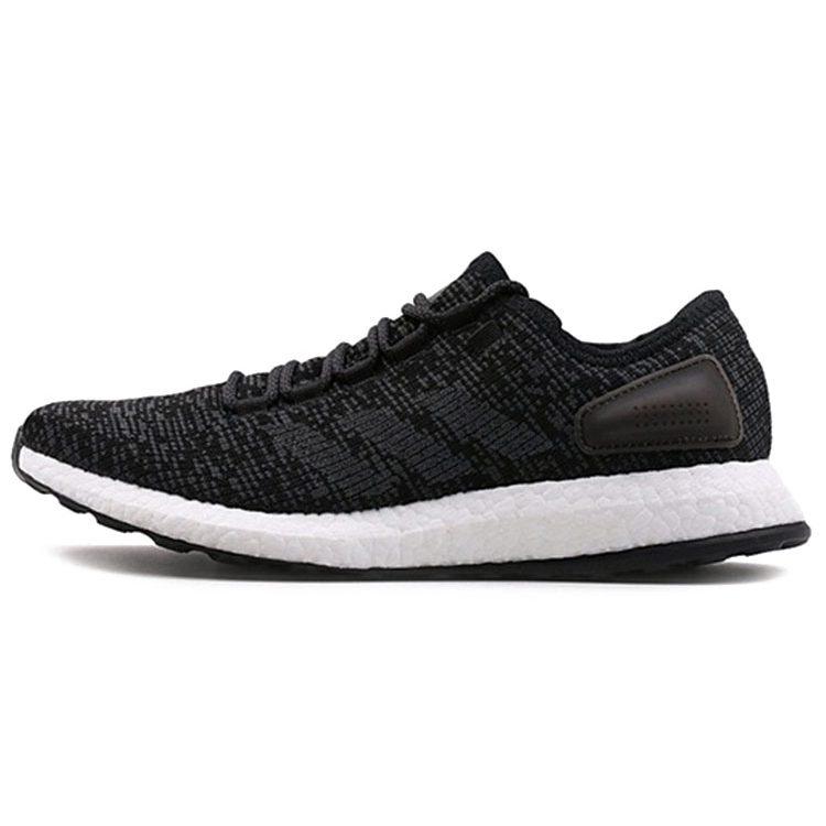adidas Pure Boost 2017 Нескользящие Легкие Нескользящие Легкие Низкие Повседневные Беговые Кроссовки Унисекс Черный Белый S77190
