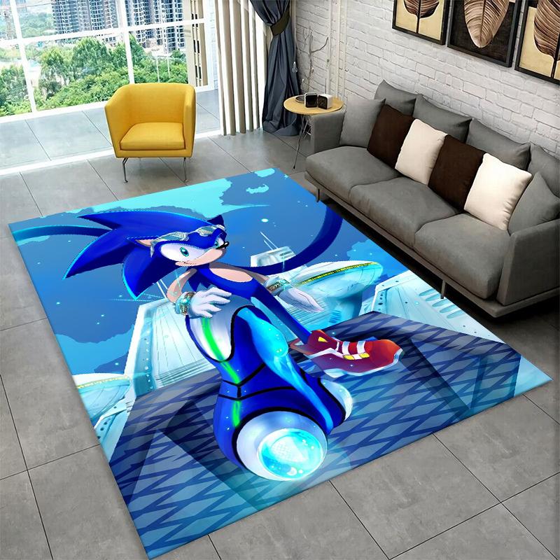 Classic Game S-Sonic Cartoon Non-Slip Area Rug for Living Room,Bedroom,Playroom,Soft Carpet Floor Mat Home Decor Rug Kids Room