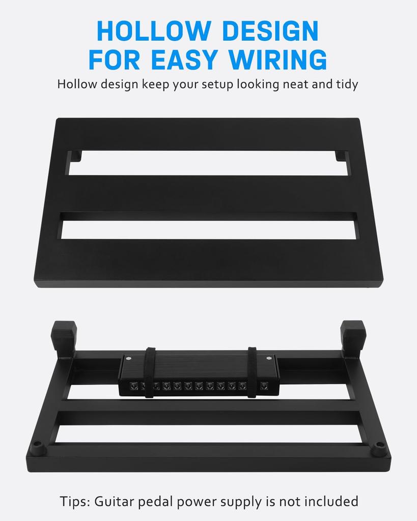 STRICH Mini 15+ Guitar Pedal Board, Aluminum Alloy, 0.55kg, Ultra-Lightweight, 38x22cm, with Carry Bag