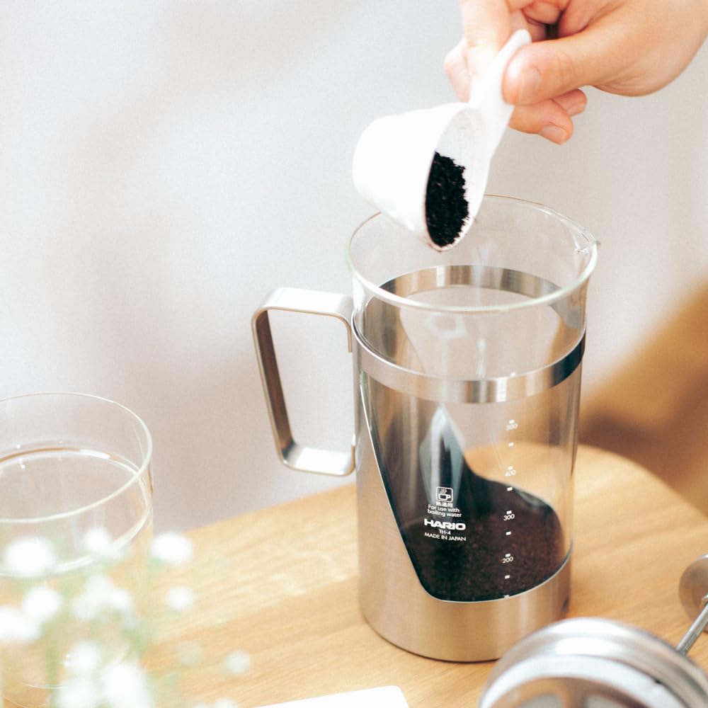 Hario 7 Press Coffee Термостойкое стекло Нержавеющая сталь Практичная емкость 600 мл Hairline Silver THSV-4-HSV