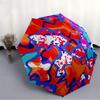 1pc Abstract Art Automatic Opening/Closing Folding Umbrella with 8 Ribs, Plastic Handle, Windproof Portable Sunshade Umbrella yy251222193