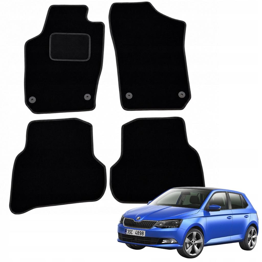 Dywaniki welurowe skoda fabia 3 iii 2014 - 2021 samochodowe maty b