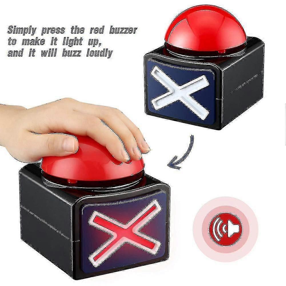 4pcs Game Buzzer,game Buzzer Alarm Sound Play Button With Light Trivia Quiz Got Talent Buzzer Game