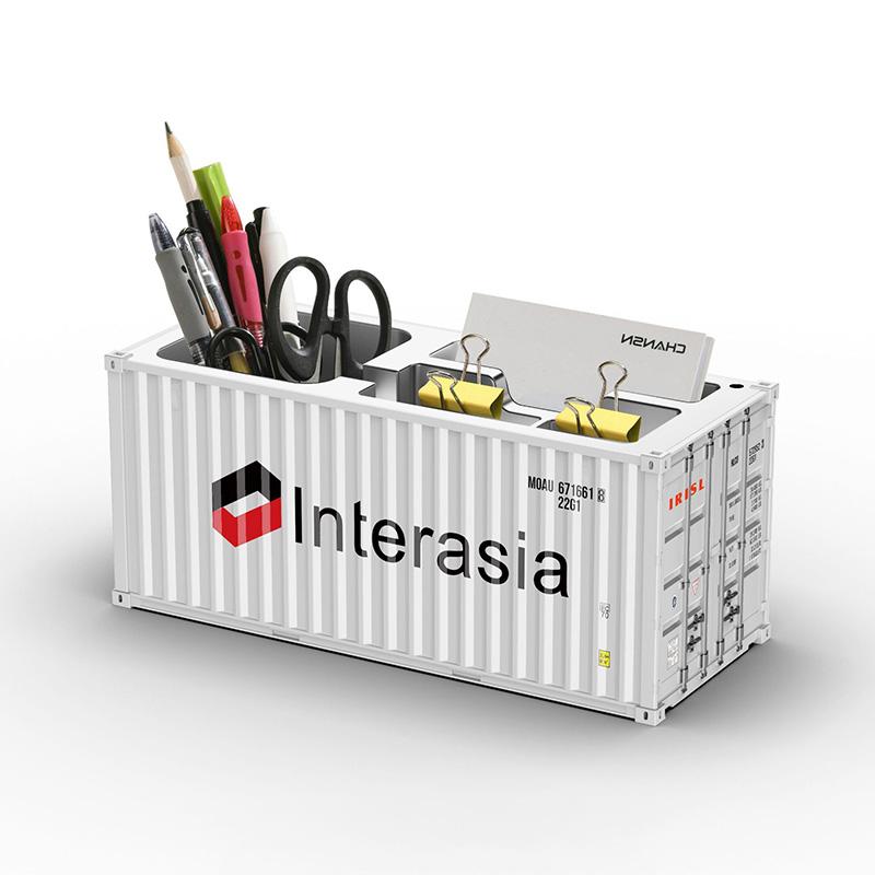 1/20 Scale Simulated Shipping Cargo Container Model Pen Holder Detachable Plastic Storage Box Desktop Organizer Household Supply