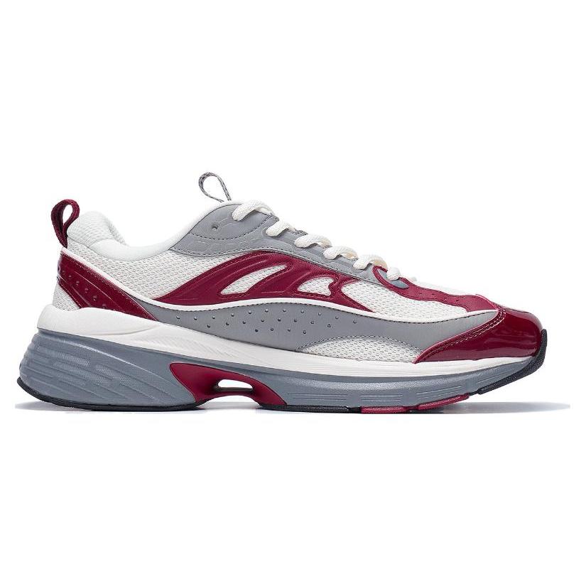 Li Ning Comet LITE Нескользящие Износостойкие Низкие Повседневные Кроссовки Мужские Серый Красный AGCT235-4