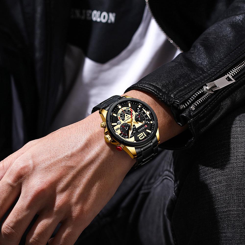 CURREN Watches Men's Sport Quartz Original Chronograph Date Wristwatches Luxury Waterproof Luminous Stainless Steel Watch Man Relogio Masculino