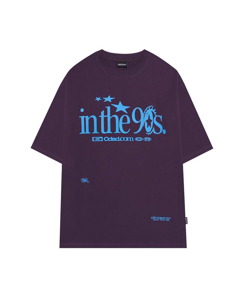 ODDSTUDIO In The 90S Graphic Oversized T-Shirt - Dark Purple