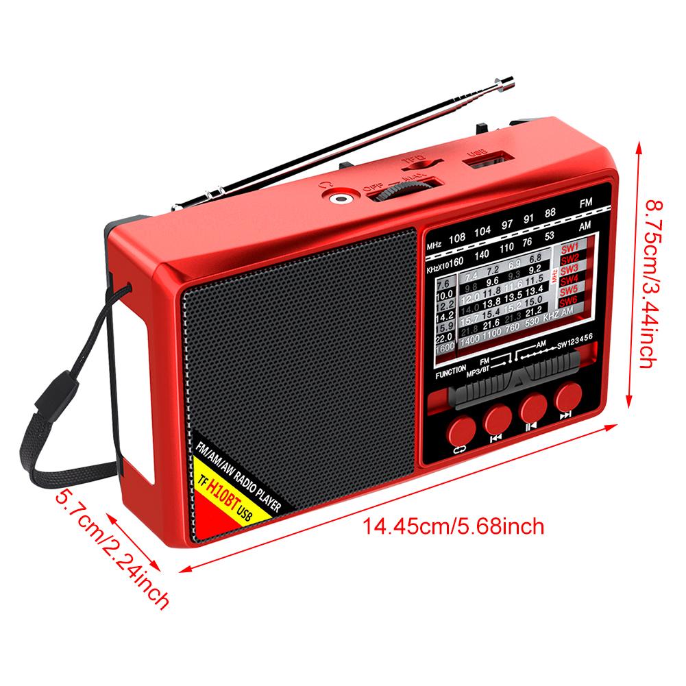 FM/AM/SW полнодиапазонный портативный радиоприемник на батарейках мини-радиоприемник с поддержкой Bluetooth вещательный проигрыватель радио для пожилых людей