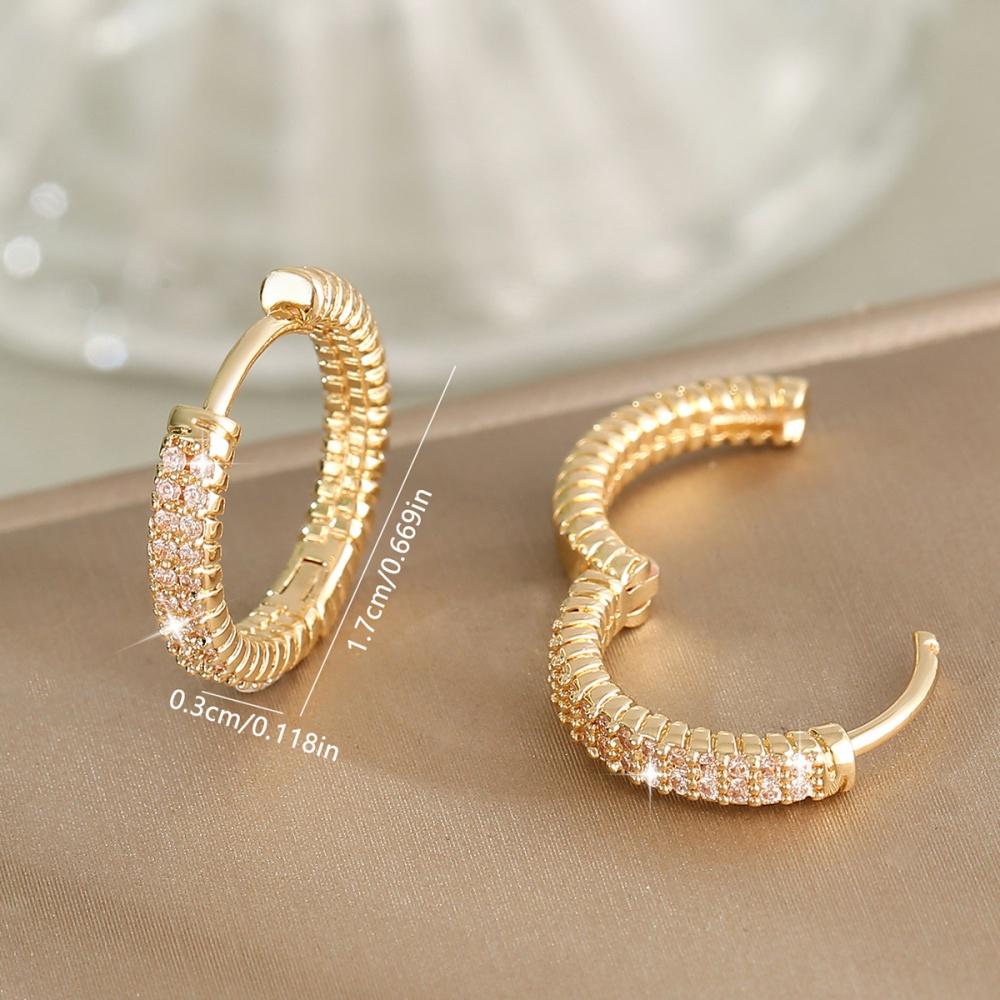 14K Gold Plated Geometric Zircon Earrings for Women Fashion Simple Elegant Twisted Huggie Hoop Earrings Delicate Jewelry Gift