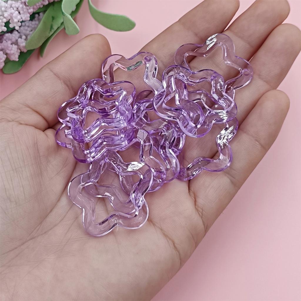 Material Creative Handmade Acrylic for Bracelet Earring Making 30mm Star Loose Beads 10Pcs Pentagonal Pendant Transparent Charms Fashion  Accessories