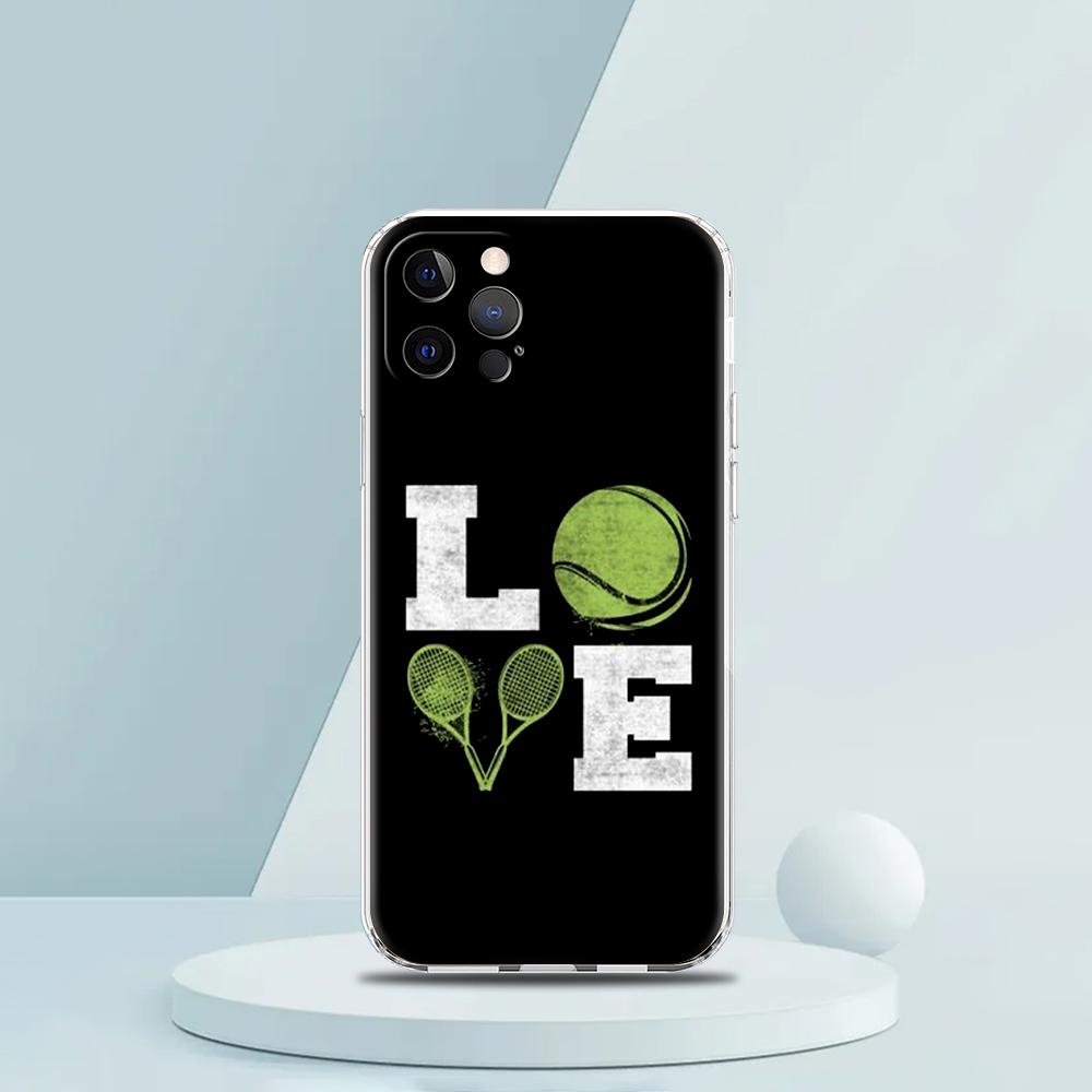 Для iPhone 15 16 14 13 12 mini 11 Pro Max XS X XR SE 7 8 Plus Силиконовый Прозрачный Чехол Спортивный Чехол для Телефона с Мячом для Тенниса