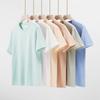 Summer Menswear Heavy Cotton Short-Sleeved T-shirt Men's Loose Solid Color Bottoming Shirt Trendy Brand T-shirt White Clothes
