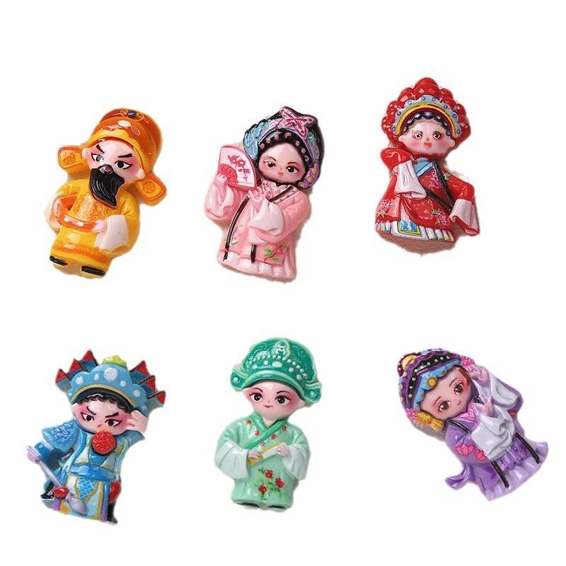 Cross-Border Cartoon DIY Resin Accessories: Opera Character Hair Clips & Phone Case Ornaments.