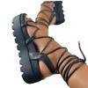 Fashion Gladiator Sandals For Women 2024 Summer Woman Thick Bottom Platform Flats Women's Fashion Cross Strap Sandalias Female Shoes