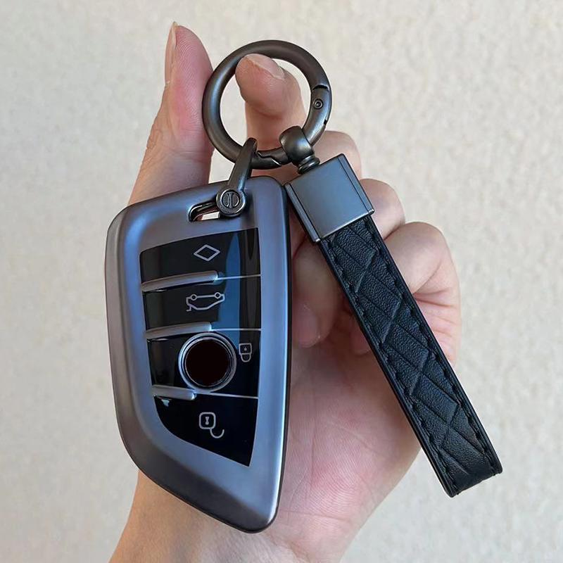 Grey Tpu Car Remote Key Case Cover Shell Fob For Bmw X1 X3 X5 X6 X7 1 3 5 6 7 Series G20 G30 G11 F15 F16 G01 G02 F48 Keyless