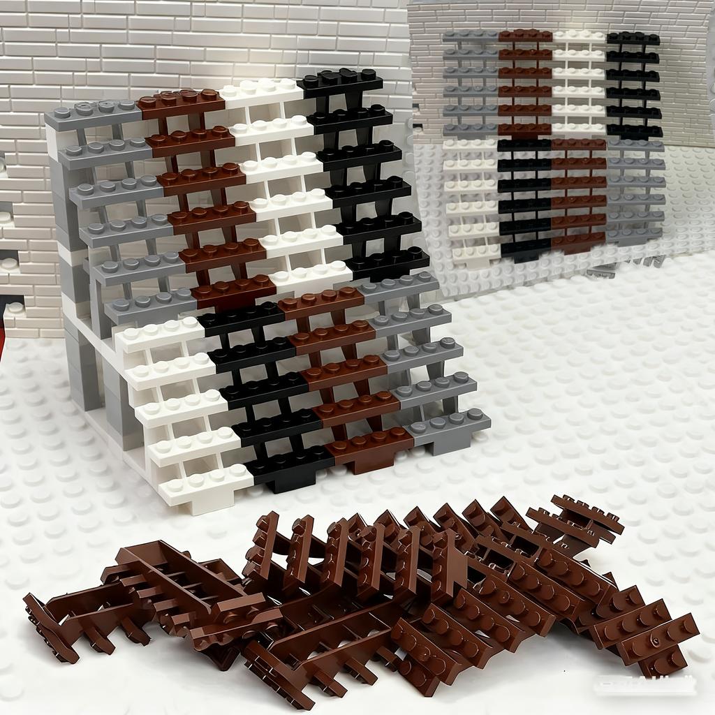 16 шт. Лестница MOC Кирпичи 7x4x6 Дом Лестницы Прямые Открытые 30134 Ступени Лестница Модульные Мой Город Строительные Блоки Части Дети