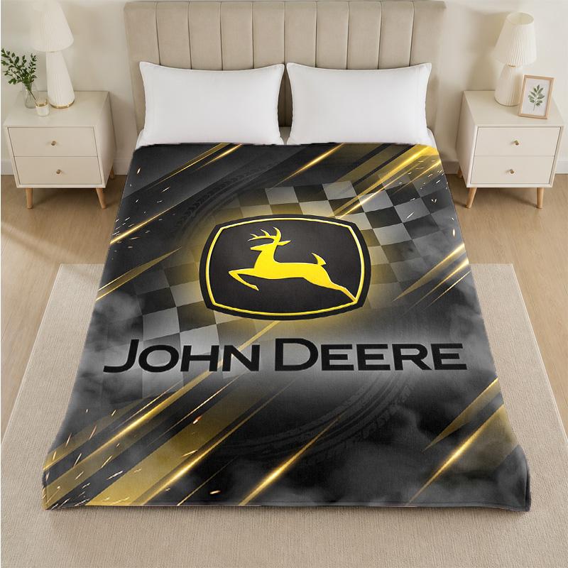 john deere Print Flannel Blanket Cozy Lightweight Plush Throw Blanket For Bed Sofa Household Use
