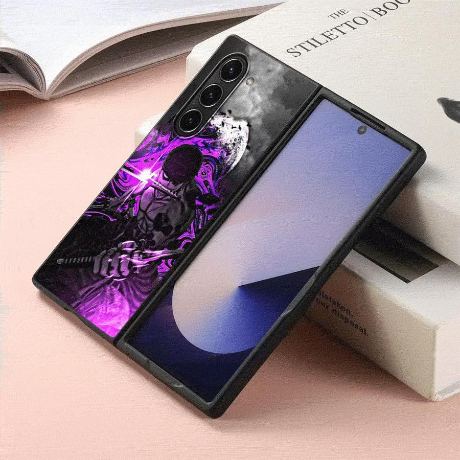 Чехол-накладка на заднюю панель телефона с изображением Зоро из One Piece для Samsung Galaxy Z Fold 7 6 5 4 3 ZFold7 ZFold6 ZFold3 ZFold4 ZFold5