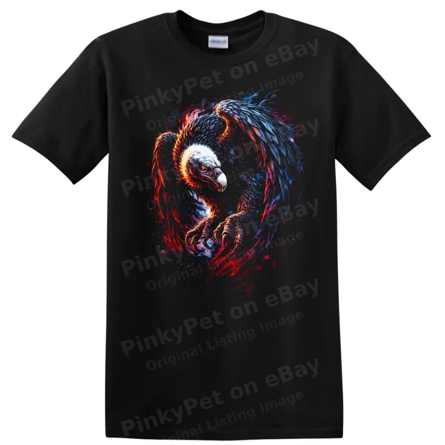 Eagle Fire Wings Graphic Art T Shirt Cool Animal Lover Tee Design Apparel