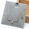 Purple Gold Necklace Niche Fashion Temperament Colored Gold Plated Rose Gold Colored Gold Antler Collarbone Chain Female