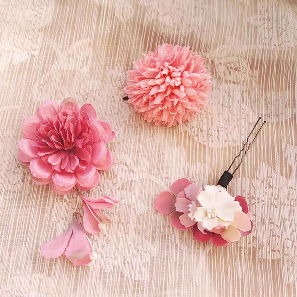 Набор из 3 японских премиальных искусственных волос. Идеально подходит для и включает заколки для волос и аксессуары для волос, цветы, церемонии совершеннолетия, выпускные вечера,