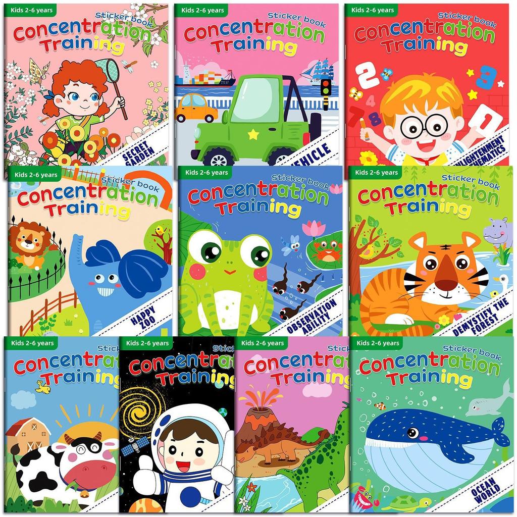 10/20 Books Sticker Book Focus Potential Development Stickers Children Enlightenment Baby Early Education Book