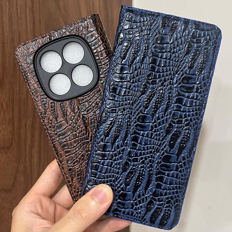 Magnet Genuine Leather Skin Flip Wallet Phone Case Cover On For Xiaomi Redmi Note 12s 12 13 14s 14 14C 15 Pro Plus 4G 5G Global