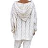 Women's Autumn and Winter Knitted Thickened Twist V-Neck Hooded Loose Sweater