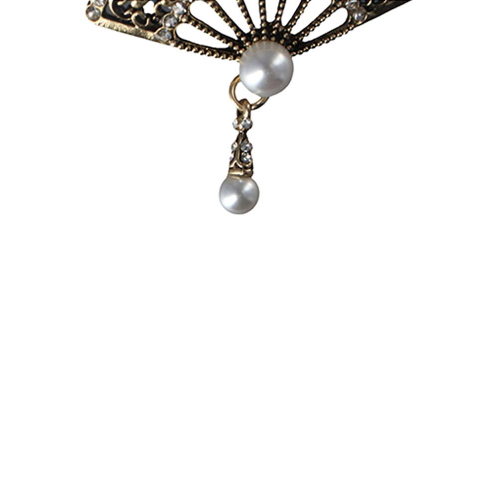 Oil Rhinestone Jewelry Accessories Women Brooch Chinese Style Collar Pin Enamel Fan Brooches