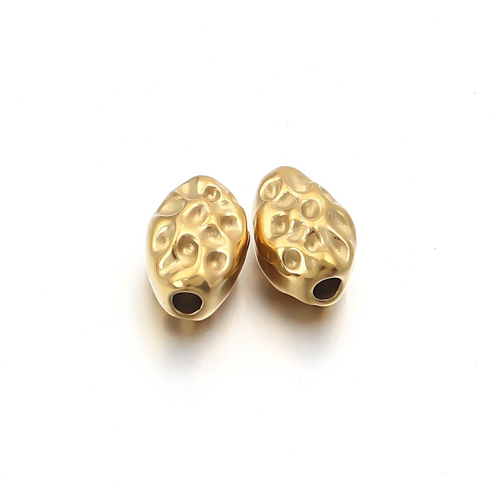 5-10pcs/lot Stainless Steel Spacer Beads Irregular Shape Big Hole Loose Bead For DIY Charms Bracelet Necklace Making Accessories