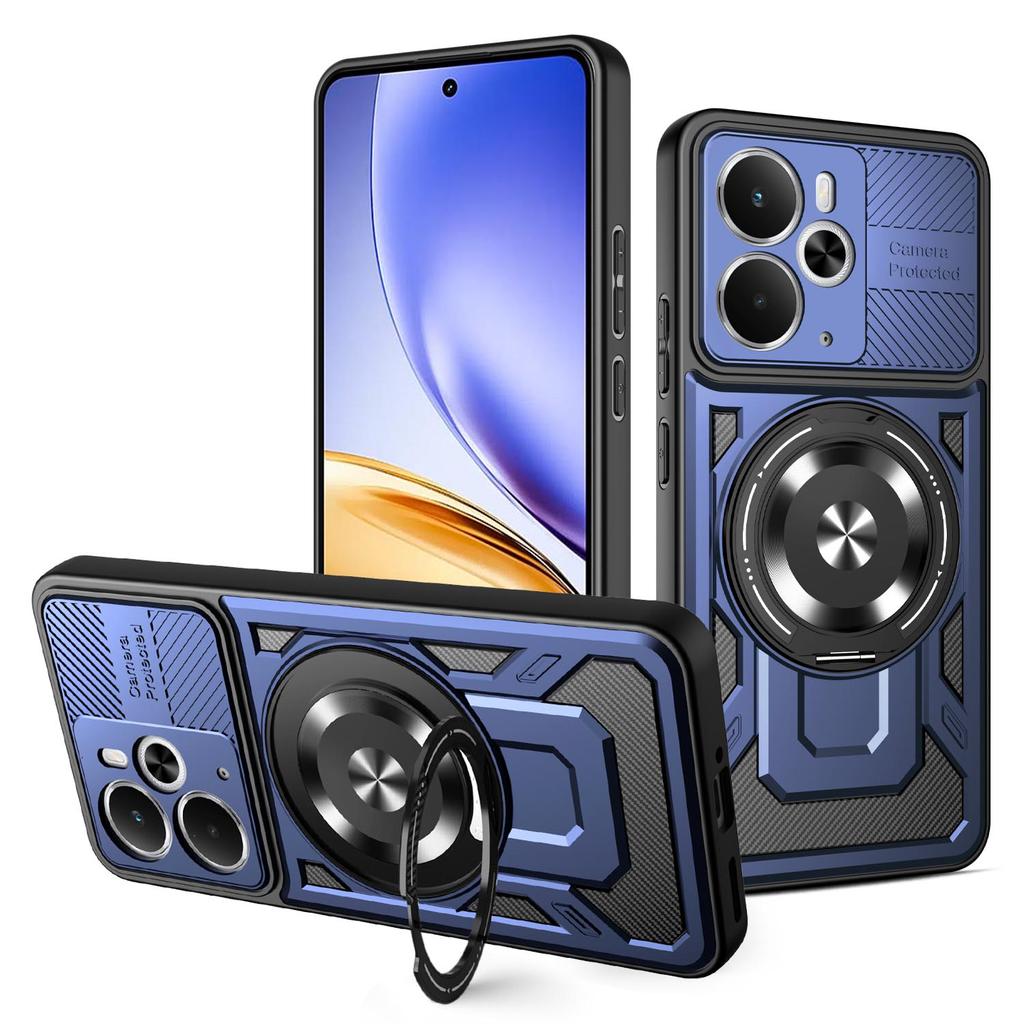 Чехол для Realme 14 5G Чехол для телефона Realme 14T Чехол-подставка с кольцом для Realme 14T 14 5G Магнитный Ударопрочный Чехол с поддержкой беспроводной зарядки MagSafe