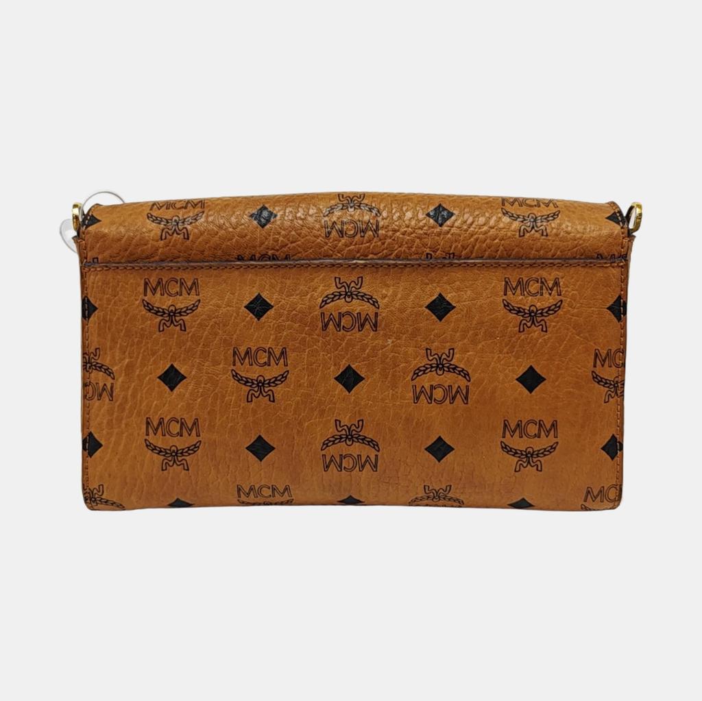 [Pre-Owned] Millie Visetos Classic Monogram Print Light Trendy Cool Girl Flap Chain Crossbody Bag Medium - Very Good #A168SB