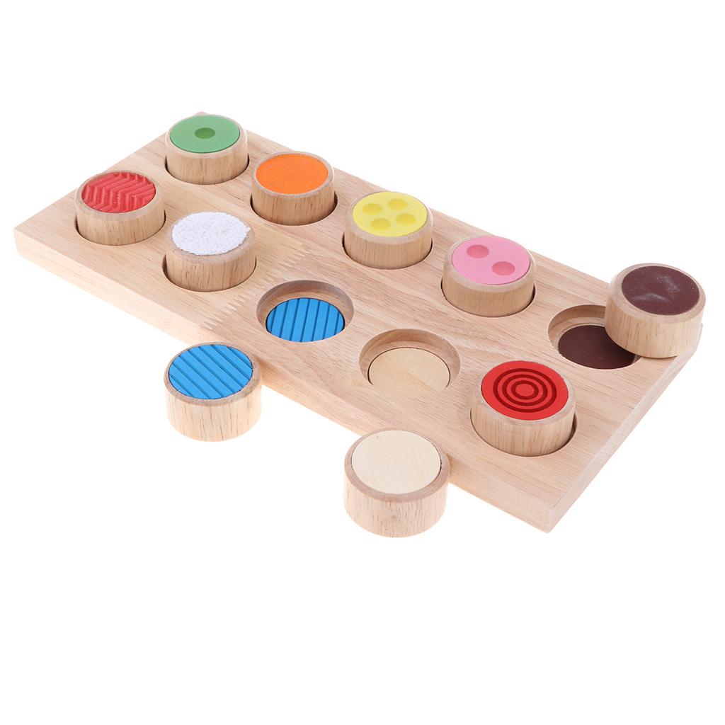 Touch and Match Board for toy kids Classroom Activity, Wooden Colorful Tactile