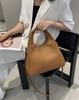 Light Luxury Real Leather Canvas Tote Bag 2025 New Style And Single Shoulder  Casual Large Capacity Minimalist Handheld Bucket Bag