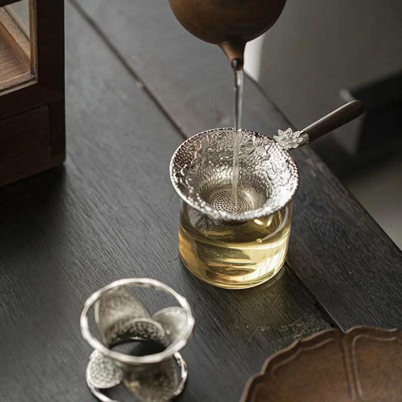 Металлическое сетчатое ситечко для чая, фильтр-сито из нержавеющей стали, чайная посуда, кружевной слив для чая, полезные заварочные устройства для чая, кухонные аксессуары