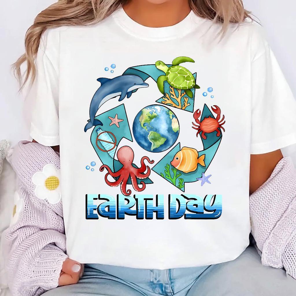 Ocean Animals Recycling Shirt – Save The Planet Earth Day Tee