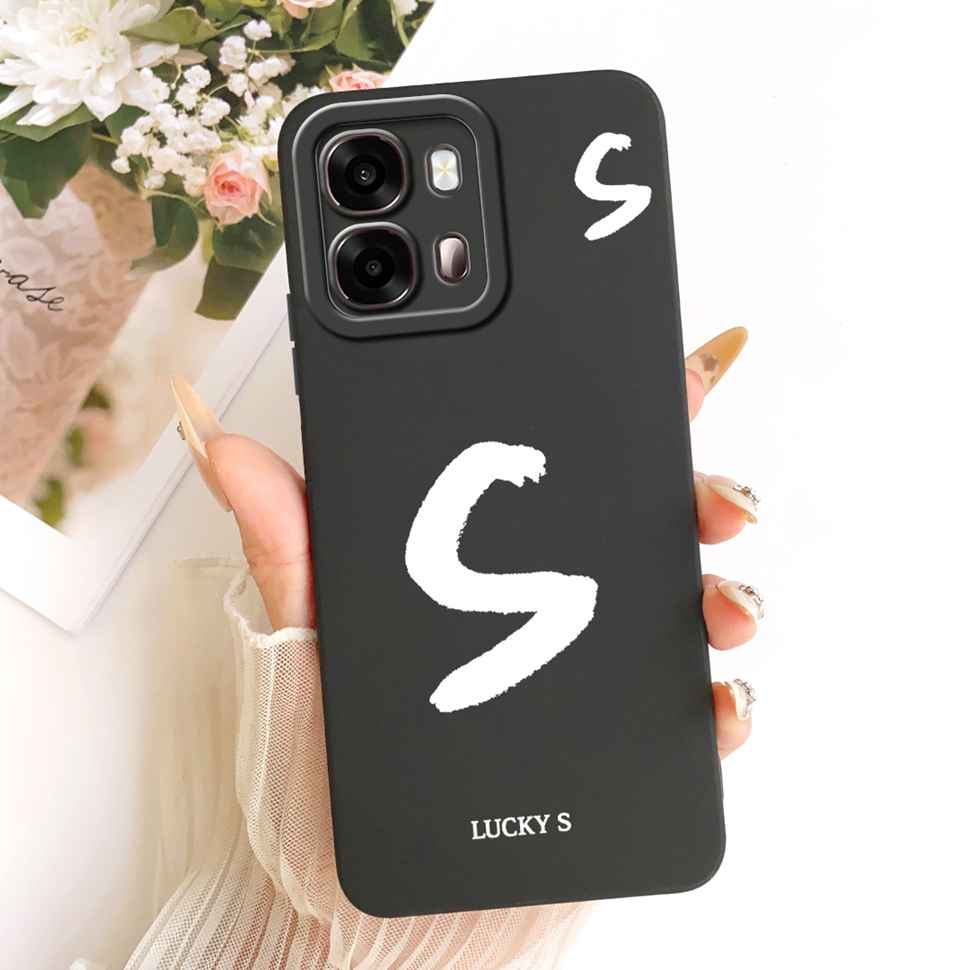 For Oppo A6s 5G CPH2789 Case Fashion Lucky Letters A-Z Silicone Back Cover For Oppo A 6s A6S 5G 6.75" Phone Cases Bumper Fundas