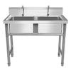 Hesidige Commercial Stainless Steel Double Basin Sink