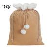 Personalized New Year Treat Bags Christmas Velvet Santa Gift Bag, 19 x 26 Inch Large Drawstring Customizable Holiday Party Favors Claus Reusable