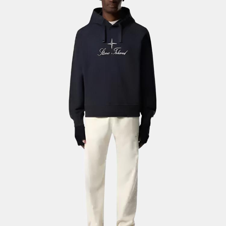 STONE ISLAND Праздничная Лимитированная Серия FW25 Свободный Худи с Логотипом Вышивка Повседневный Худи на Шнурке Унисекс худи K2S156100074S00H5-V0026